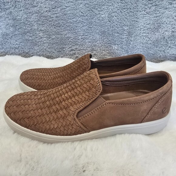Ecco | Shoes | Ecco Soft 7 Woven Brown Nubuck Leather Slip  display picture 2